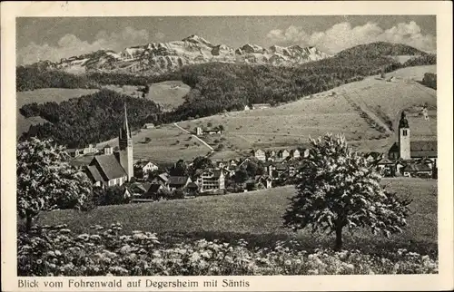 Ak Degersheim Kanton St. Gallen, Säntis, Blick vom Fohrenwald