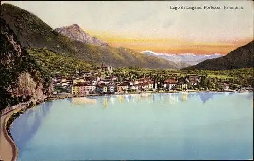Ak Porlezza Lombardia, Lago di Lugano, Panorama