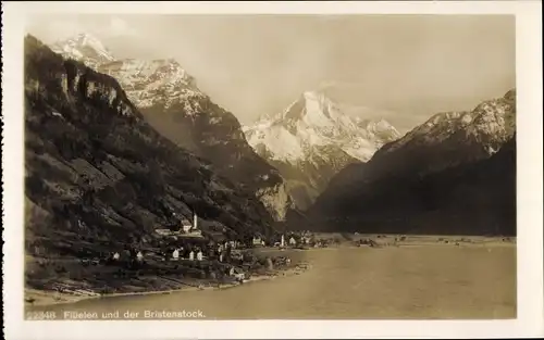 Ak Flüelen Kanton Uri Schweiz, Panorama, Bristenstock