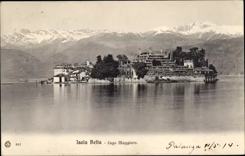 Ak Isola Bella Lago Maggiore Piemonte, Blick aus der Ferne