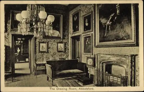Ak Galashiels Schottland, Abbotsford House, The Drawing Room