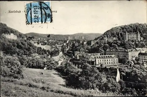 Ak Karlovy Vary Karlsbad Stadt, Panorama