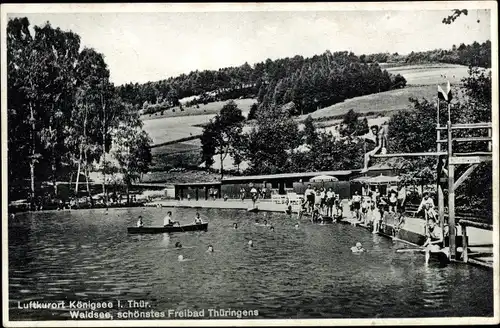 Ak Königsee Thüringen, Luftkurort, Waldsee, Freibad
