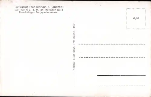 Ak Frankenhain in Thüringen, Teilansicht