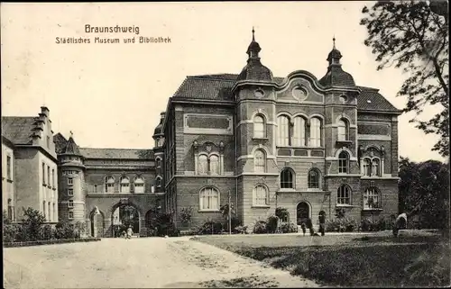 Ak Braunschweig in Niedersachsen, Städtisches Museum und Bibliothek