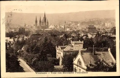 Ak Wiesbaden in Hessen, Total vom Bierstädter Felsenkeller