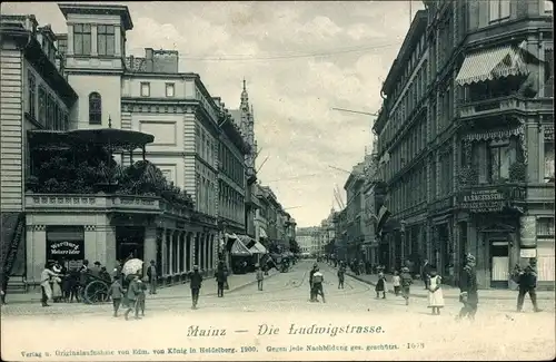Ak Mainz am Rhein, Ludwigstraße, Geschäfte