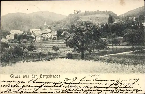 Ak Jugenheim an der Bergstrasse Hessen, Teilansicht