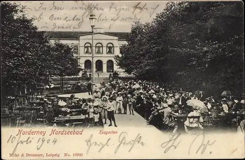 Ak Nordseebad Norderney Ostfriesland, Partie im Kurgarten