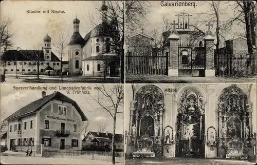 Ak Klosterlechfeld in Schwaben, Kalvarienberg, Limonadenfabrik, Kloster, Kirche