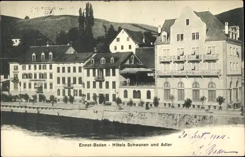 Ak Ennetbaden Kanton Aargau, Hotels Schwanen und Adler