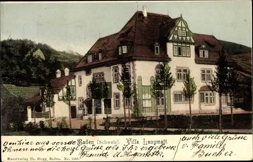 Ak Baden Kanton Aargau Schweiz, Villa Langmatt