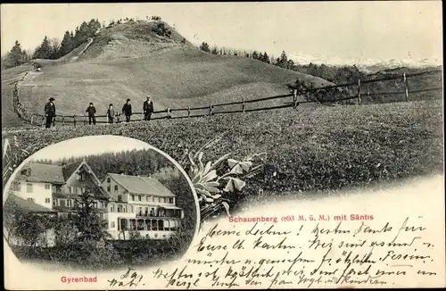 Ak Turbenthal Kanton Zürich, Schauenberg mit Santis, Gyrenbad