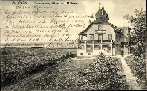 Ak Kanton Sankt Gallen Schweiz, Freudenberg mit Bodensee