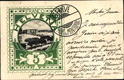 Briefmarken Ak Genève Genf Stadt, Stadtansicht