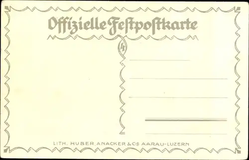 Wappen Künstler Ak Aarau Kanton Aargau, Eidgenössisches Schützenfest 1924, Jahrhundertfeier