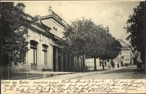 Ak Baden Kanton Aargau Schweiz, Bad-Hotel Freihof