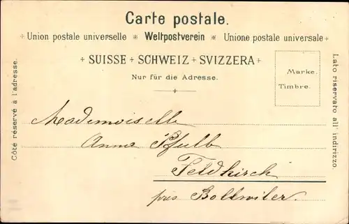 Litho Mürren Kanton Bern Schweiz, Panorama vom Ort