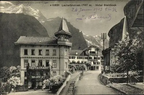 Ak Lauterbrunnen Kanton Bern, Hotel Steinbock