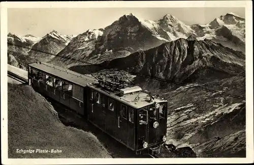 Ak Schynige Platte Kanton Bern, Mönch, Jungfrau, Bergbahn, Wetterhorn, Schreckhorn, Eiger