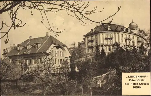 Ak Bern Stadt Schweiz, Lindenhof, Privat-Spital des Roten Kreuzes