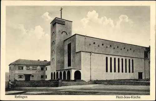 Ak Ratingen Nordrhein Westfalen, Herz-Jesu-Kirche