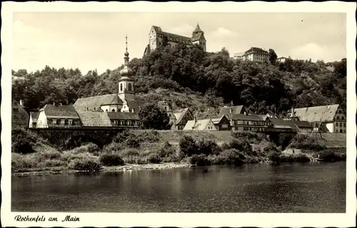 Ak Rothenfels am Main Unterfranken, Teilansicht mit Burg