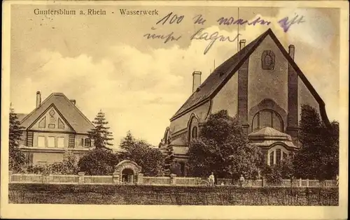 Ak Guntersblum am Rhein, Wasserwerk