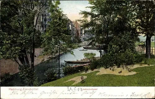 Ak Hamburg Eimsbüttel, Isebeck Kanal