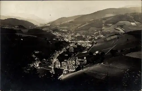 Foto Ak Sainte Marie aux Mines Markirch Elsass Haut Rhin, Blick auf den Ort mit Umgebung