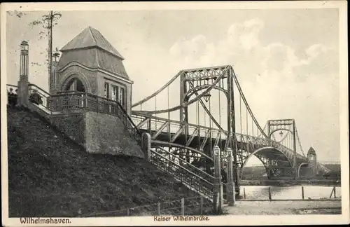 Ak Wilhelmshaven an der Nordsee, Partie an der Kaiser Wilhelm Brücke