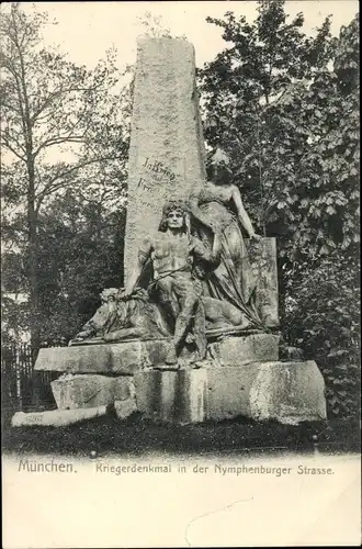 Ak Neuhausen Nymphenburg München Bayern, Kriegerdenkmal in der Nymphenburger Straße