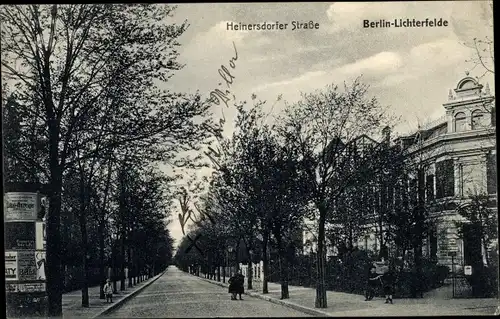 Ak Berlin Steglitz Lichterfelde, Heinersdorfer Straße, Litfaßsäule