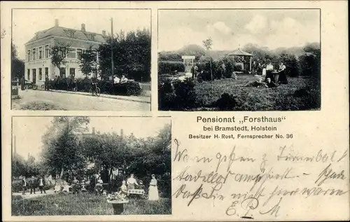 Ak Bad Bramstedt Holstein, Pension Forsthaus, Garten, Inh. H. Rost