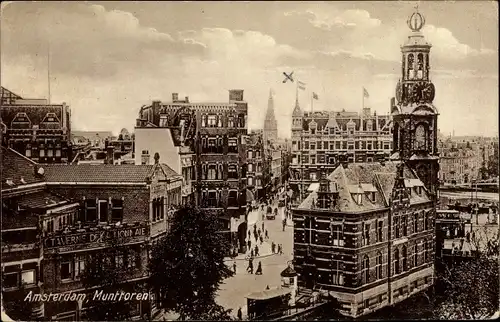 Ak Amsterdam Nordholland Niederlande, Munttoren