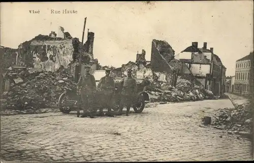 Ak Visé Wallonien Lüttich, Rue Haute, ruines