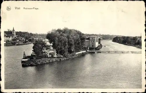 Ak Visé Wallonien Lüttich, Robinson Plage, Insel