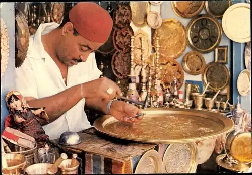 Ak Tunis Tunesien, Ein Kupferstecher