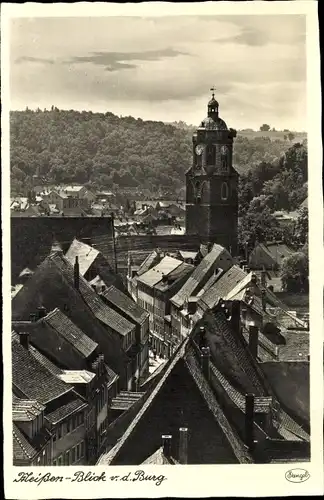 Ak Meißen an der Elbe, Blick von der Burg, Kirchturm