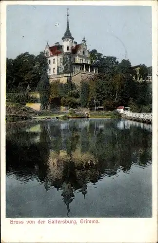 Ak Grimma in Sachsen, Gattersburg, Wasserspiegelung