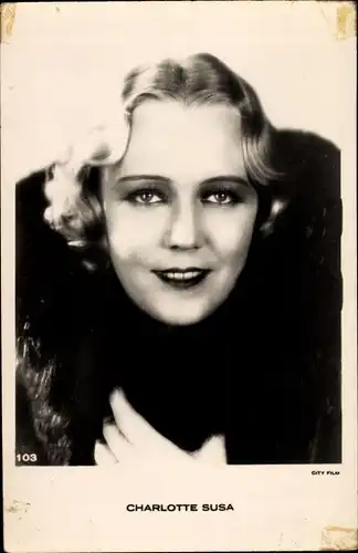 Ak Schauspielerin Charlotte Susa, Portrait, City Film