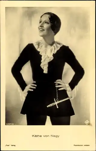 Ak Schauspielerin Käthe von Nagy, Portrait, Ufa Film, Ross Verlag 6367 3
