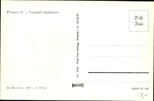 Ak Haselbrunn Plauen im Vogtland, Freibad Haselbrunn