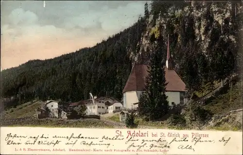 Ak Sankt Ulrich am Pillersee Waidring in Tirol, Sankt Adolari, Blick auf die Kirche