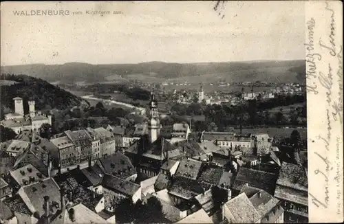 Ak Waldenburg in Sachsen, vom Kirchturm aus