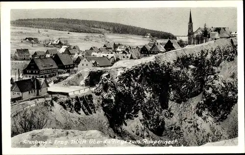 Ak Altenberg im Erzgebirge, Blick über die Pinge zum Raupennest