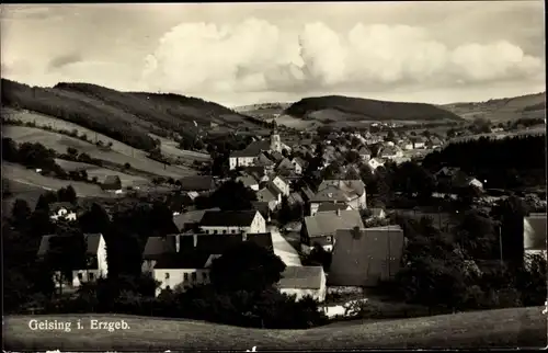 Ak Geising Altenberg Erzgebirge, Panorama, Kirche