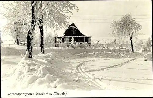 Ak Schellerhau Altenberg im Erzgebirge, Winteransicht