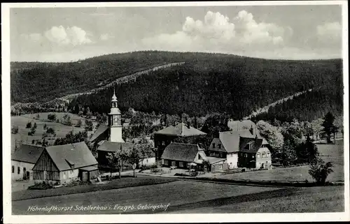 Ak Schellerhau Altenberg im Erzgebirge, Panorama, Kirche