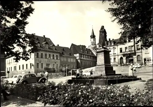 Ak Hartenstein im Erzgebirge Sachsen, Ernst-Thälmann-Platz, HOG Ratskeller